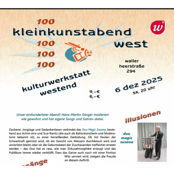 #53 KATZENGOLD EMPFIEHLT: kleinkunstabend west