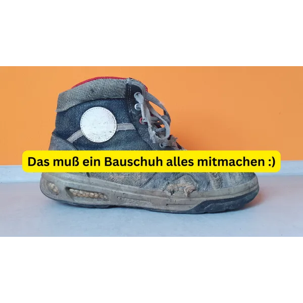 Arbeitsschuhe als Sicherheitsschuhe auf Baustellen.